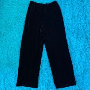 Valerie Stevens Petites Stretch Black Velvet Pants